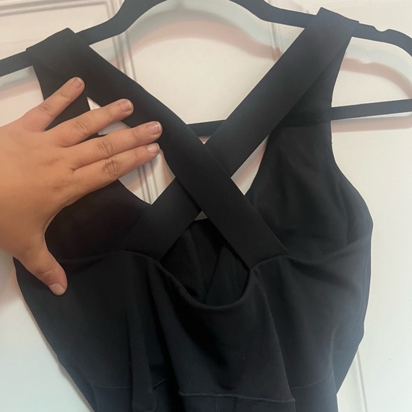 FLX short cross back padded short bodysuit black medium athleisure romper - Picture 4 of 7